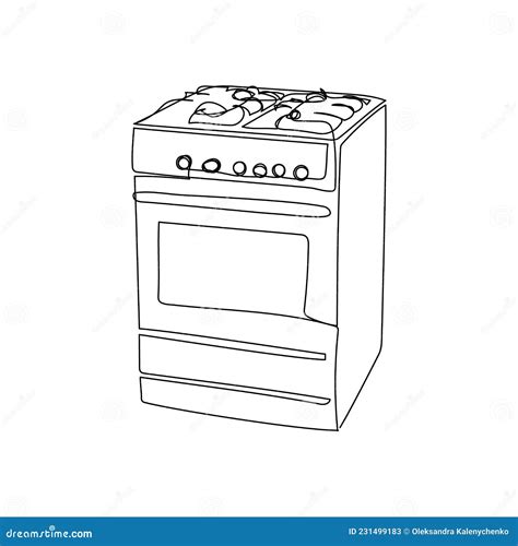 gas range drawing